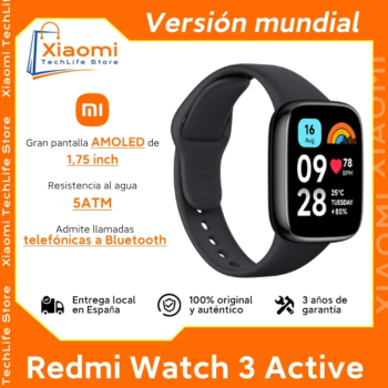 Xiaomi Redmi Watch 3 Active: 1.83'' LCD, Oxígeno, Ritmo Cardíaco, Bluetooth