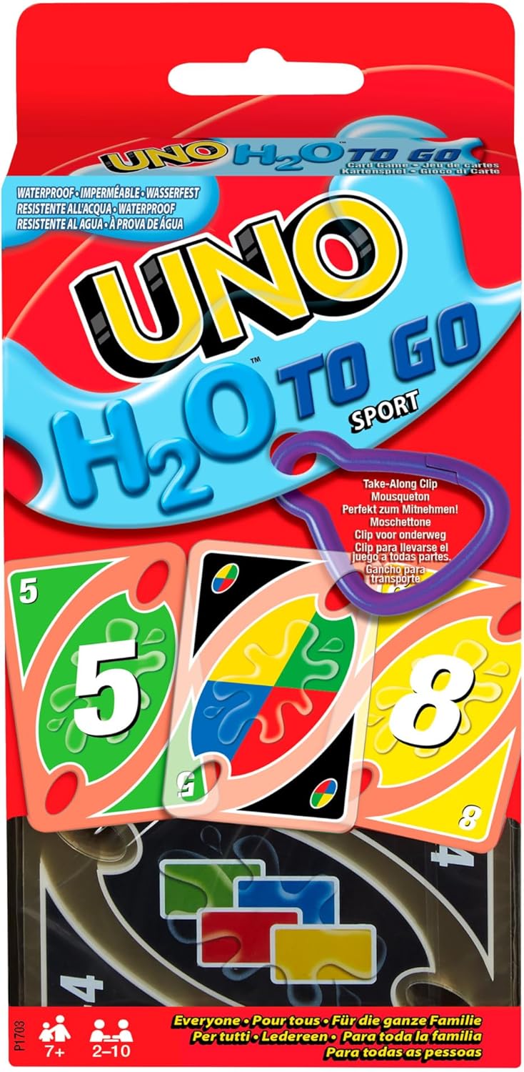 Mattel Games UNO H20 To Go, Juego de Cartas Resistentes al Agua, para niños +7 años y Adultos, Ideal para Playa, Nieve y Viajes, P1703 - ¿Vale la pena?