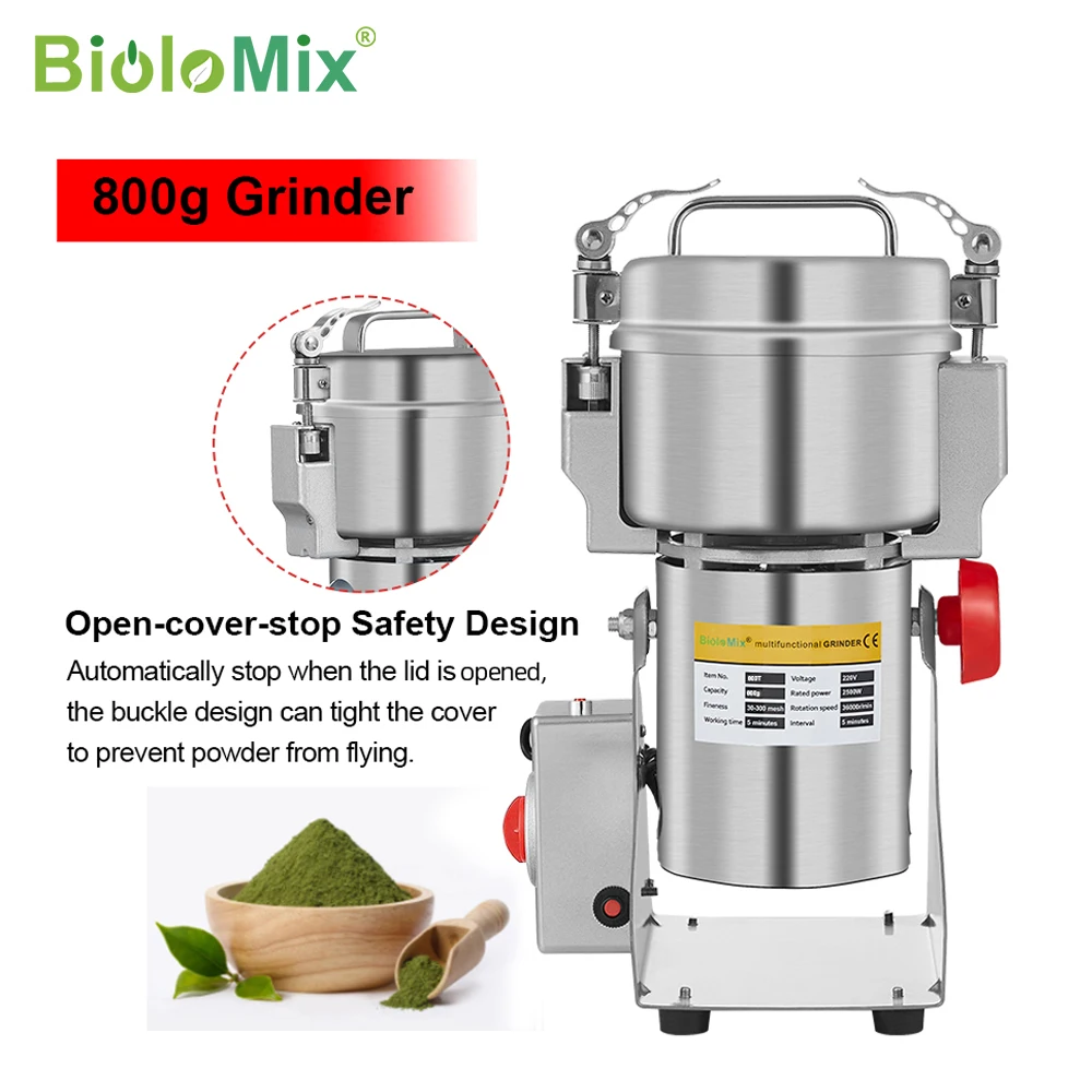 BioloMix-molinillo para alimentos secos, máquina trituradora de harina y polvo, granos, especias, cereales, café, 800g, 700g - ¿Vale la pena?