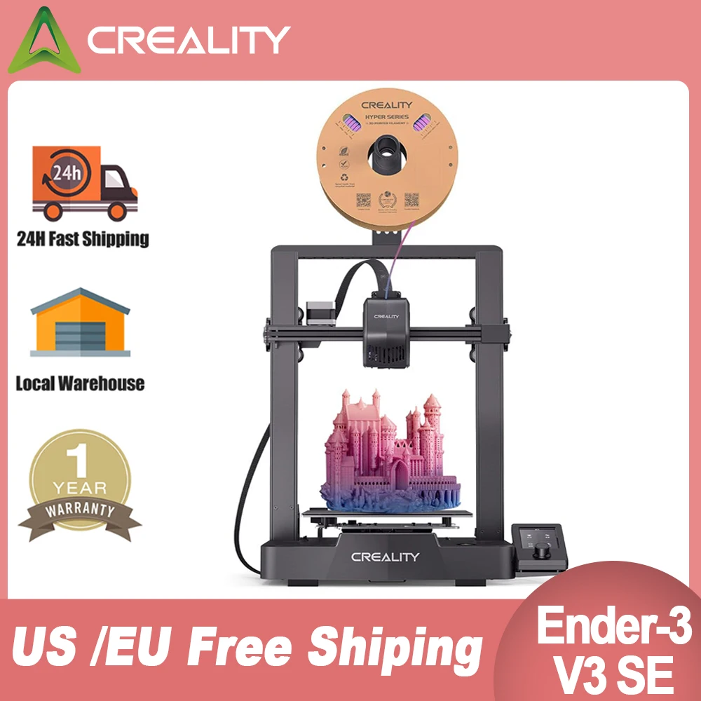 CREALITY-impresora 3D Ender-3 V3 SE, dispositivo de extrusión directa, pantalla IU, nivelación automática, doble eje Z, Creality Ender-3 V3 SE - ¿Vale la pena?