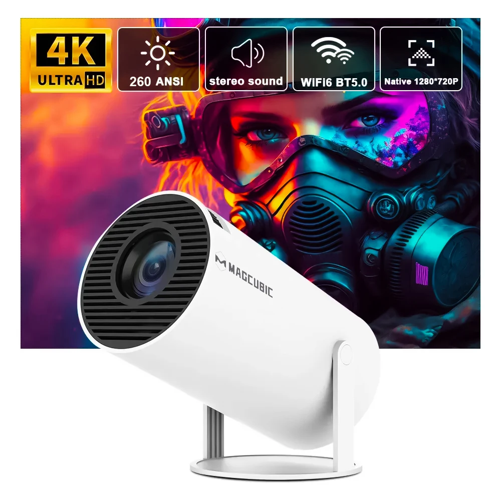 Magcubic-proyector 4K Wifi6 para cine en casa, dispositivo con Android 11, 260, ANSI, WIFI Dual, Allwinner H713, BT5.0, 1280x720P, portátil, para exteriores, HY300 Pro - ¿Vale la pena?