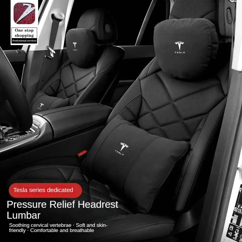 Reposacabezas de asiento de coche para Tesla modelo 3 modelo Y, almohada para el cuello, cojín de memoria suave Y cómodo, funda protectora, accesorios de gamuza - ¿Vale la pena?