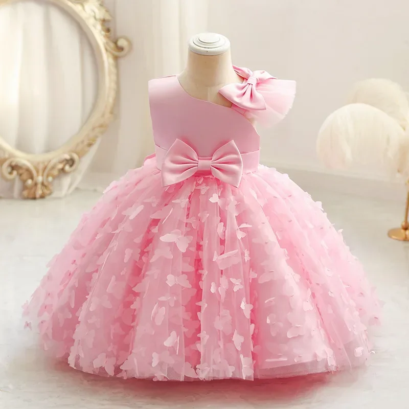 Vestido de niña de flores para boda de 1 a 5 años, fiesta de cumpleaños, vestido de princesa, un hombro, lindo vestido de tutú de graduación, vestidos de bebé de malla - ¿Vale la pena?