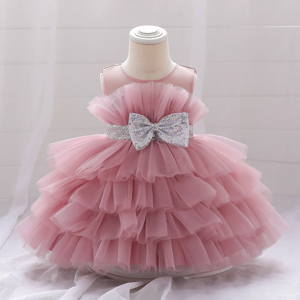 Vestido de verano para bebé, ropa Rosa hinchada con lazo para bautizo, Princesa, cumpleaños, 1 año - ¿Vale la pena?