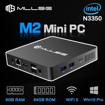 MLLSE M2 Mini PC Intel Celeron N3350, 6G RAM, 64G ROM, Win10