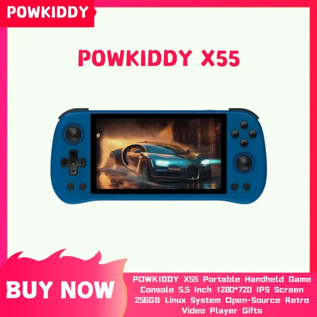 POWKIDDY X55: Consola Retro Portátil 5.5'' HD IPS