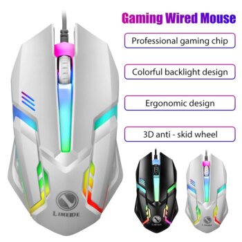 Mouse Limei S1 E LED - Ratón USB Silencioso para Oficina y Juegos