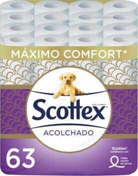 Scotttex Papel Higiénico Acolchado - 63 Rollos, 3 Capas