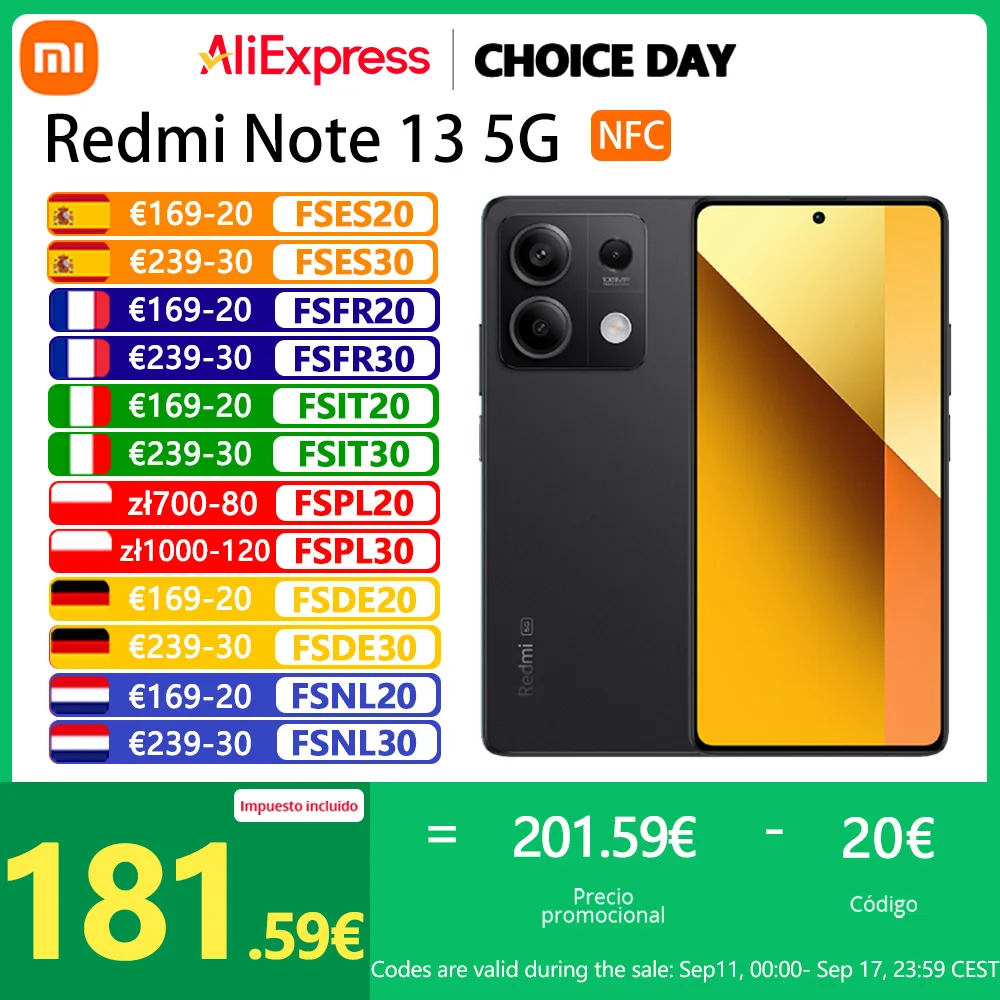 Xiaomi Redmi Note 13 5G 6GB RAM 128GB ROM，NFC,MediaTek Dimensity 6080，120HZ，108MP Camera，33W charging，5000mAh - ¿Vale la pena?