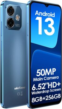 Ulefone Note 16 Pro: 256GB ROM, 16GB RAM, Cámara 50MP, Dual SIM, 6.52'' HD+ Pantalla, Batería 4400mAh, Azul