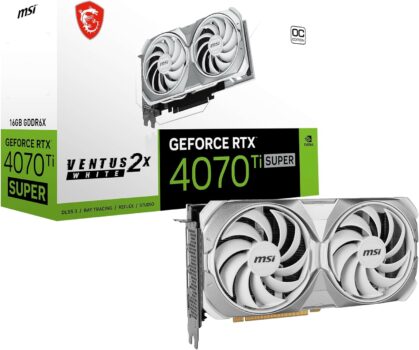 MSI RTX 4070 Ti Super Ventus 2X Blanco OC - Tarjeta Gráfica