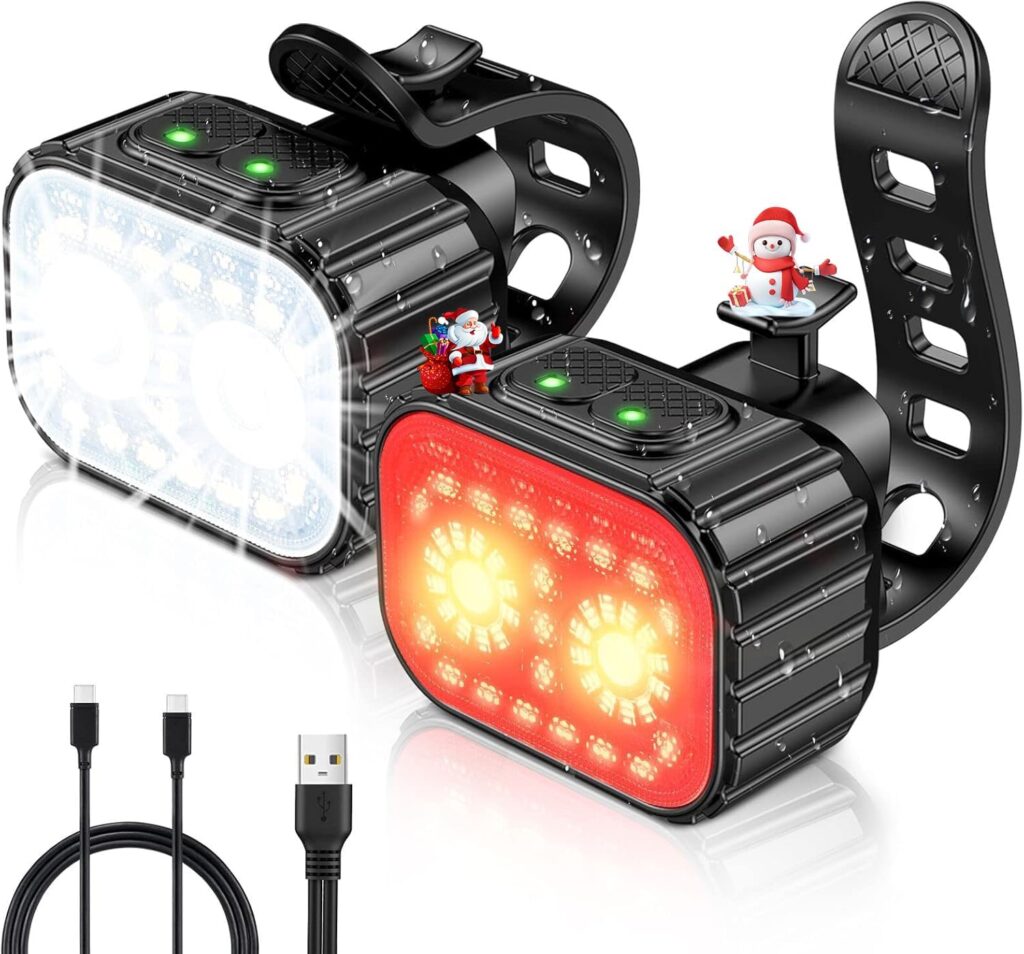 CIRYCASE Luces Bicicleta LED Recargables, 20 Modos, IPX6 Impermeable