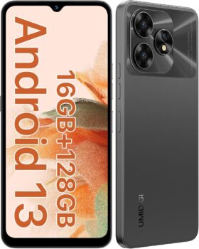 UMIDIGI A15C Smartphone: 16GB+128GB, Cámara 48MP, Pantalla 6,7" HD+, Batería 5000mAh, Android 13, 4G Dual SIM, Gris