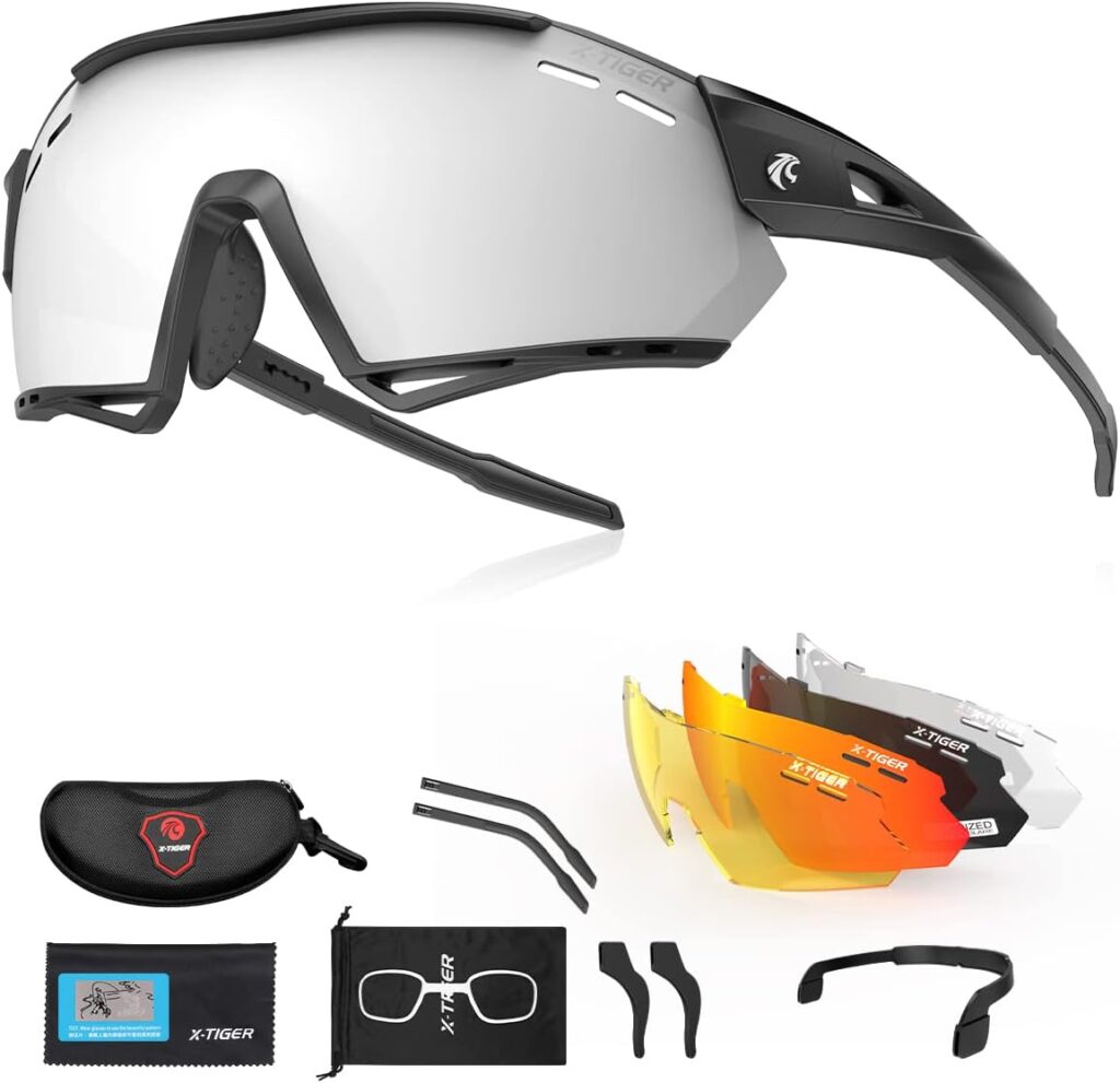 Gafas Ciclismo X-TIGER Polarizadas con 5 Lentes Intercambiables