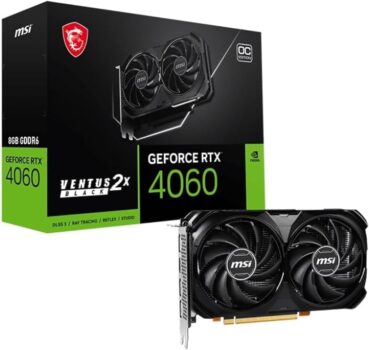 Tarjeta gráfica MSI GeForce RTX 4060 VENTUS 2X BLACK 8G OC - NVIDIA RTX 4060, 8GB GDDR6, PCIe 4.0