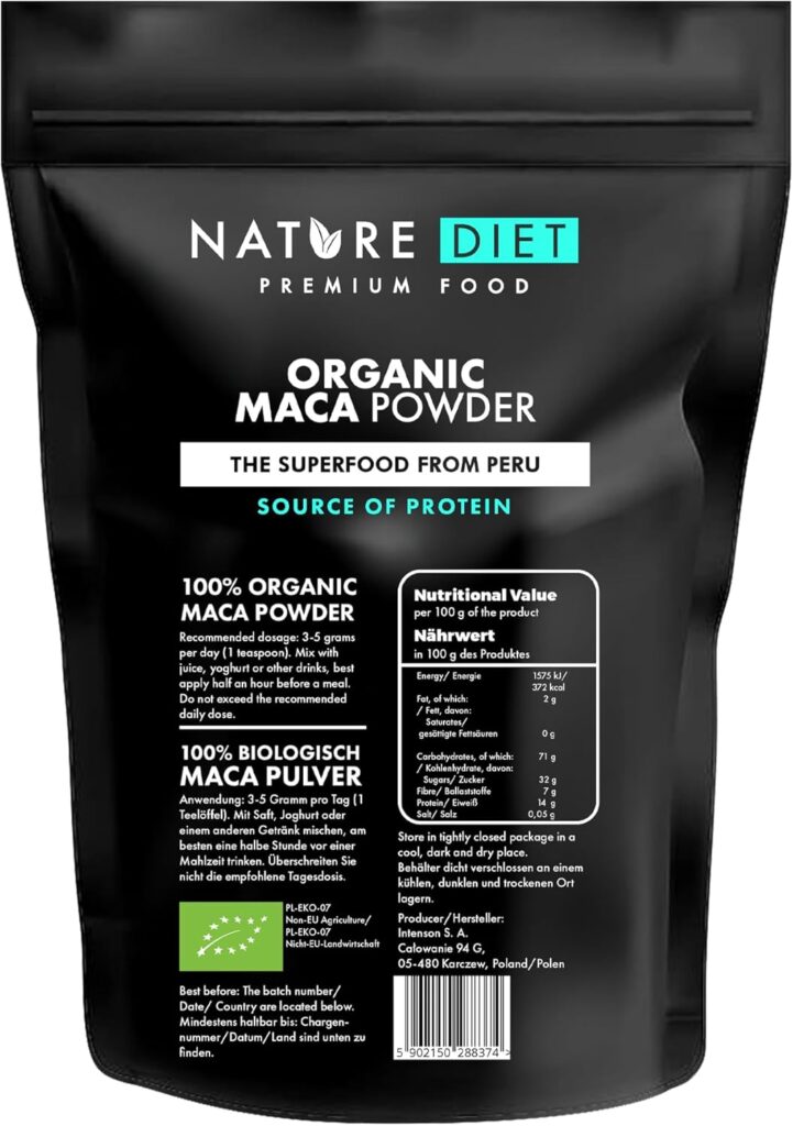 Maca Orgánica 1000g - Raíz en Polvo, Sin Gluten