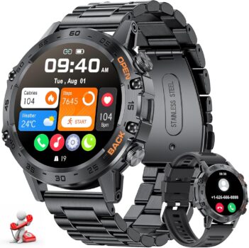 LIGE Smartwatch Hombre, Monitor de Salud y Deportes IP67