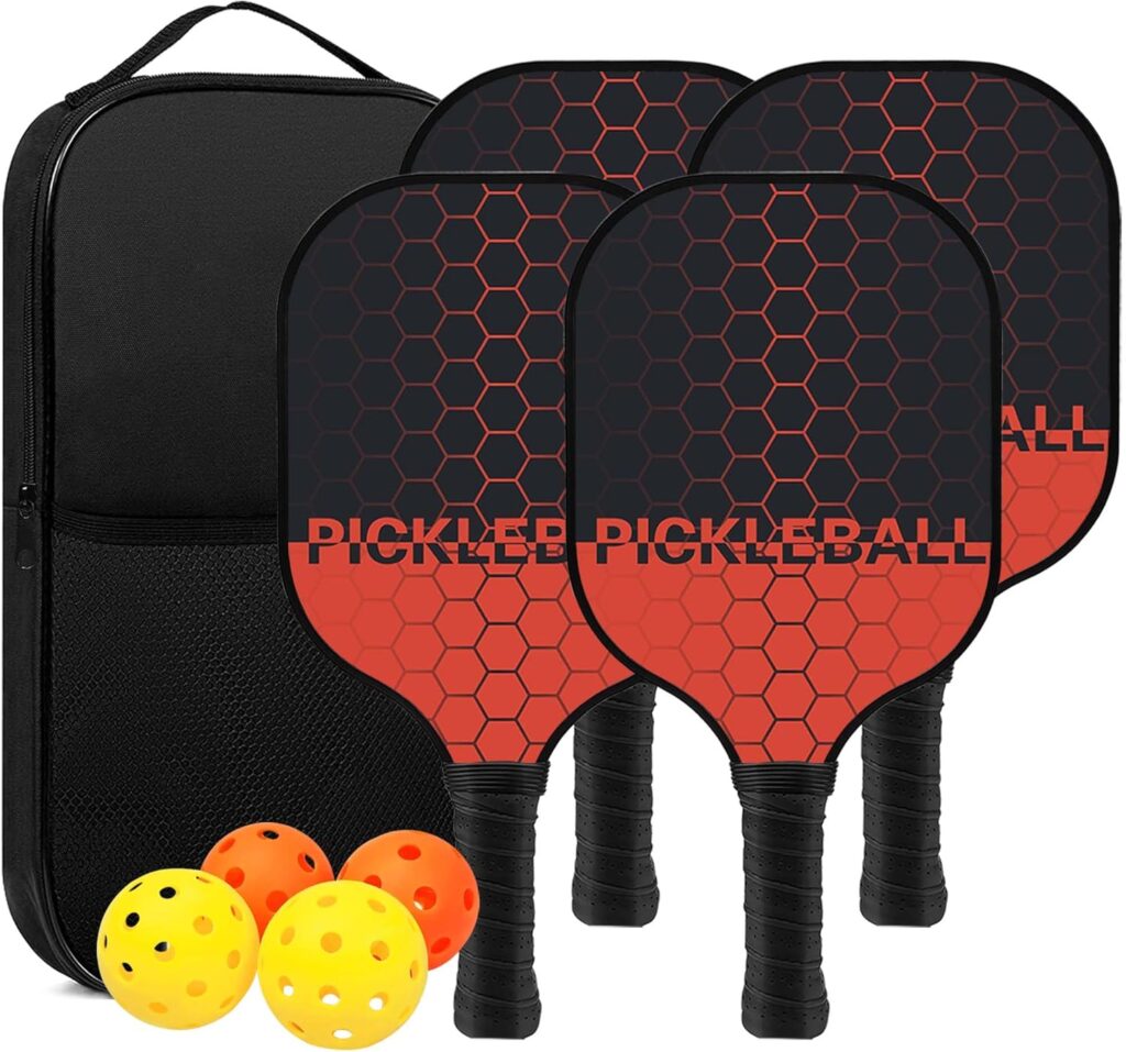 Touyinger Set de Pickleball con 4 Pelotas y Bolsa Portátil