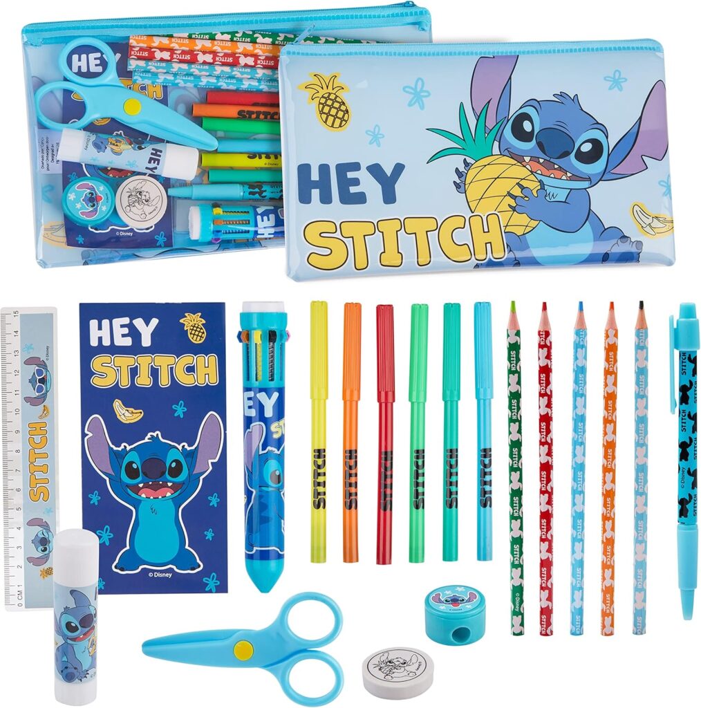 Estuche de Papelería Disney Stitch para Niña (Azul)