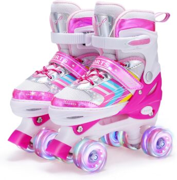 Patines Roller Quad para Niños con Ruedas de iluminación