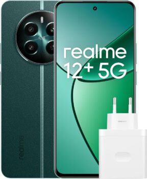 Realme 12+ 5G, 8+256GB, Cámara Sony LYT-600, Pantalla AMOLED 120 Hz, Dimensity 7050, 5000 mAh, NFC, Verde