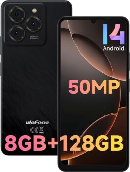 Ulefone Note 20 Pro: Smartphone Android 14, 8GB+128GB, Cámara 50MP, 6000mAh, 6,75" HD+ Dual SIM, Negro