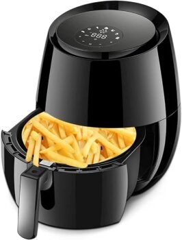 Freidora de Aire 1400W 5.2L sin Aceite con Pantalla LCD - Negro