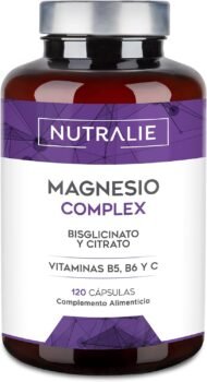 Nutralie Citrato de Magnesio + Bisglicinato: Alivio Articular y Muscular, Reduce Cansancio | Alta Biodisponibilidad - 120 Cápsulas
