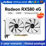 JIESHUO RX 580 4GB – Tarjeta Gráfica GDDR5 para Gaming