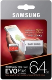 Samsung EVO Plus 64GB – Tarjeta de Memoria con Adaptador SD Rojo