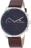 Reloj Tommy Hilfiger Analógico Multifuncional Hombre – Cuero Marrón, Azul 44mm – 3 Agujas – 5ATM – 1791487