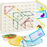 VingaHouse Geoboard Montessori de Madera – Juguete Educativo de Geometría