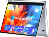 Portátil 2 en 1, Core I3-1315U, 16GB RAM, 512GB SSD, Pantalla táctil FHD 14,1″, Metal, Teclado retroiluminado, Huella Dactilar