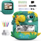 Cámara de Fotos Infantil Instantánea CAMCLID 2,4″ con Tarjeta de 32GB – Verde